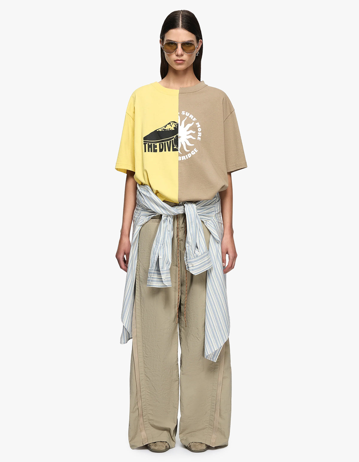 Surf More Tee - Citrus/Taupe