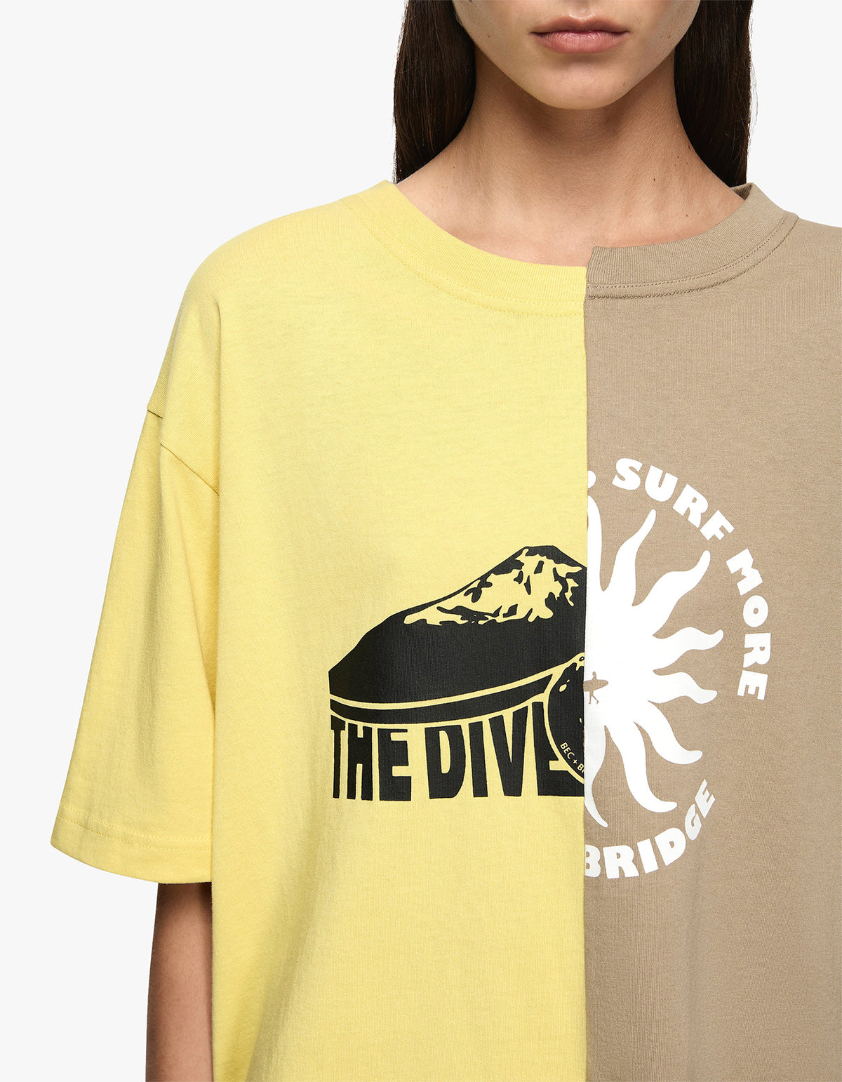 Surf More Tee - Citrus/Taupe
