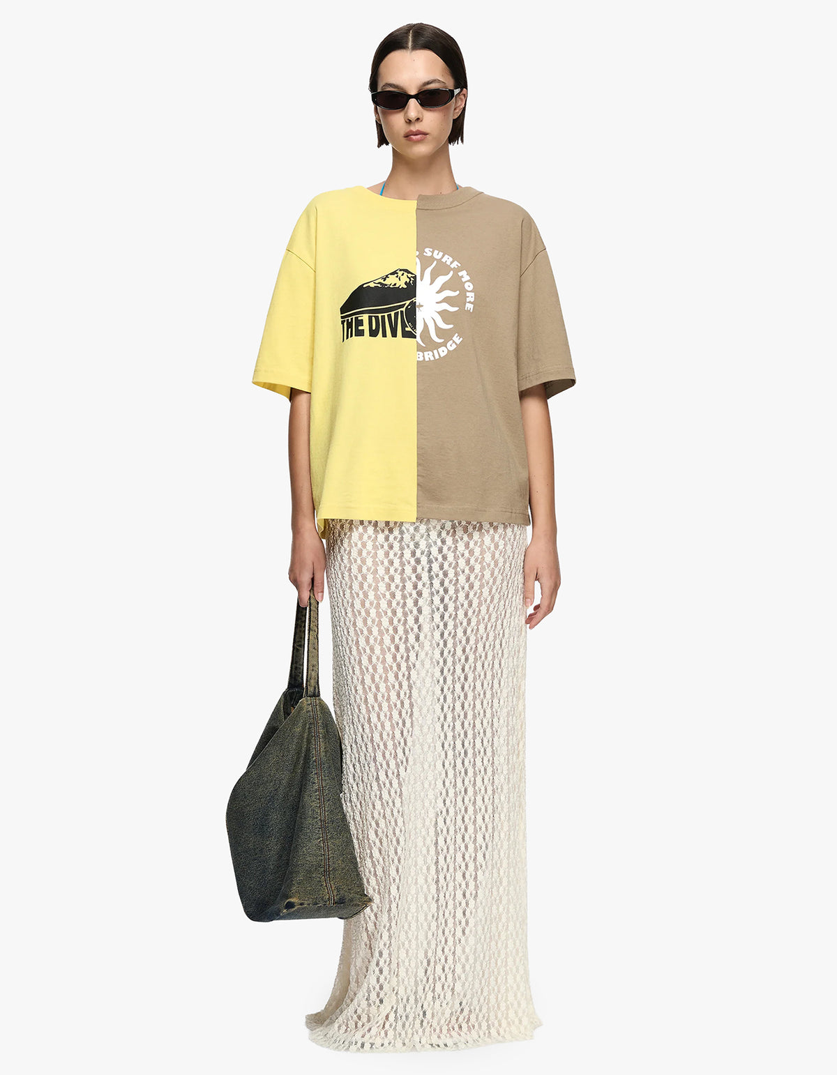 Surf More Tee - Citrus/Taupe