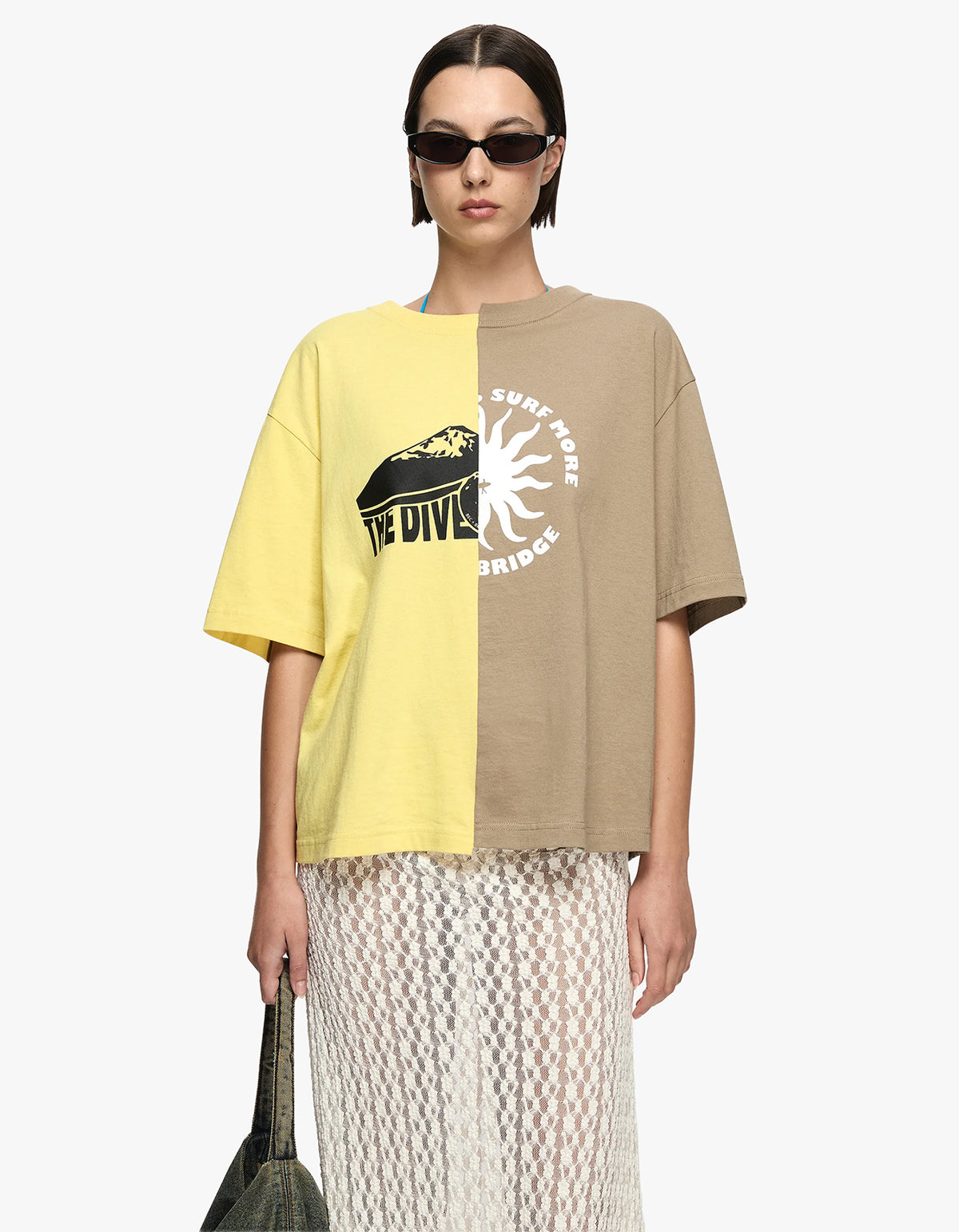 Surf More Tee - Citrus/Taupe