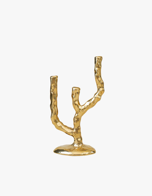 Twig Brass Candle Holder - Triple