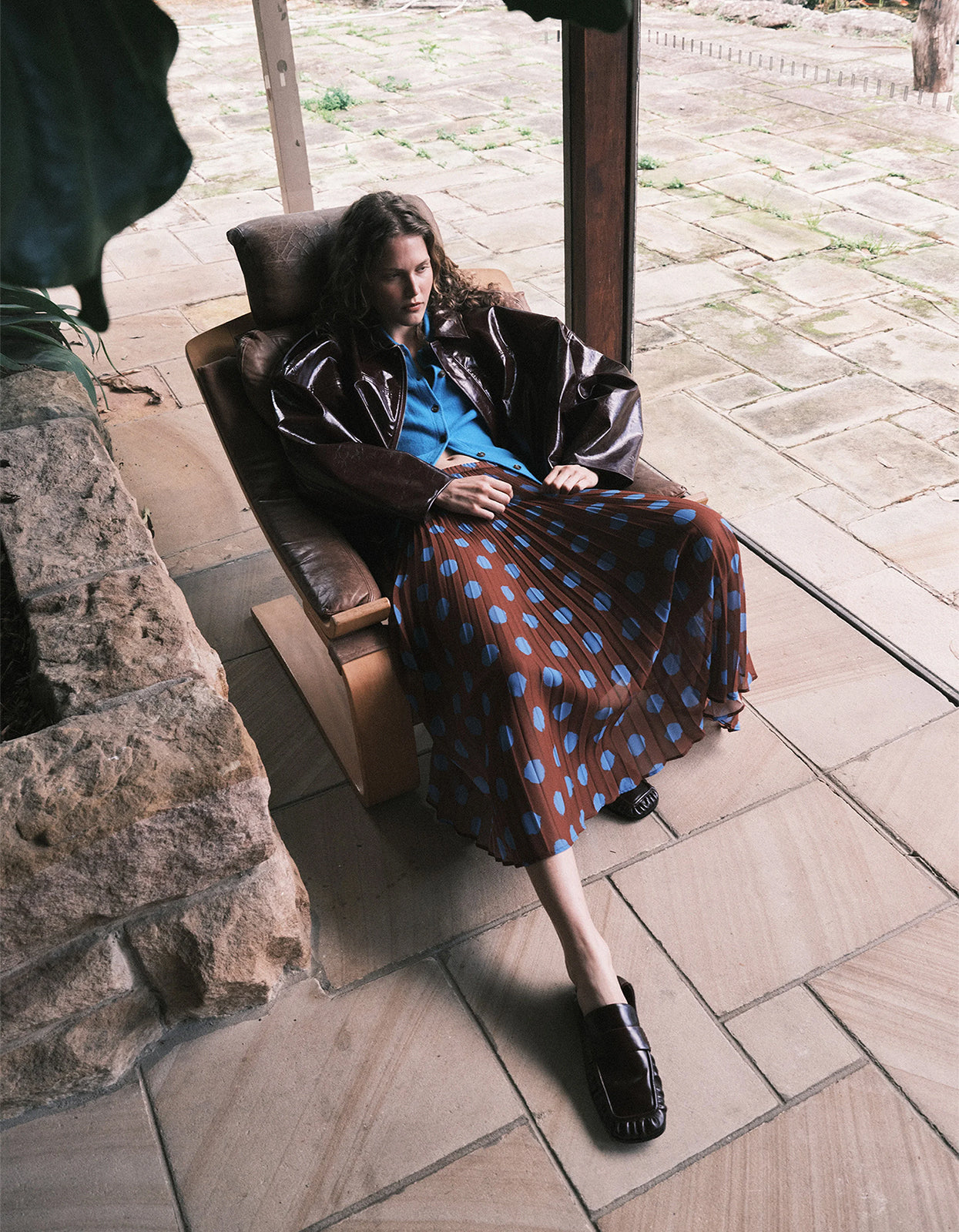 Domenica Skirt - Blue/Brown
