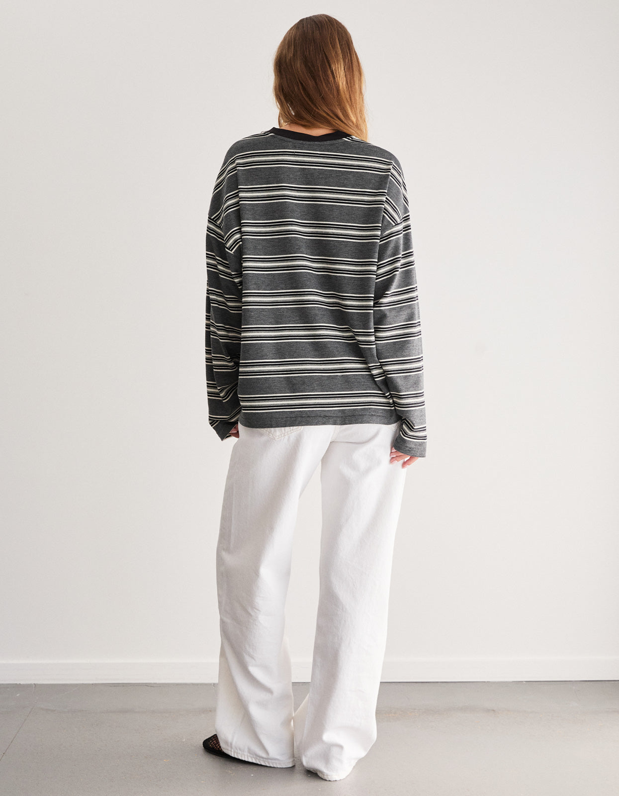 Bonnie L/S Stripe Tee - Grey Stripe