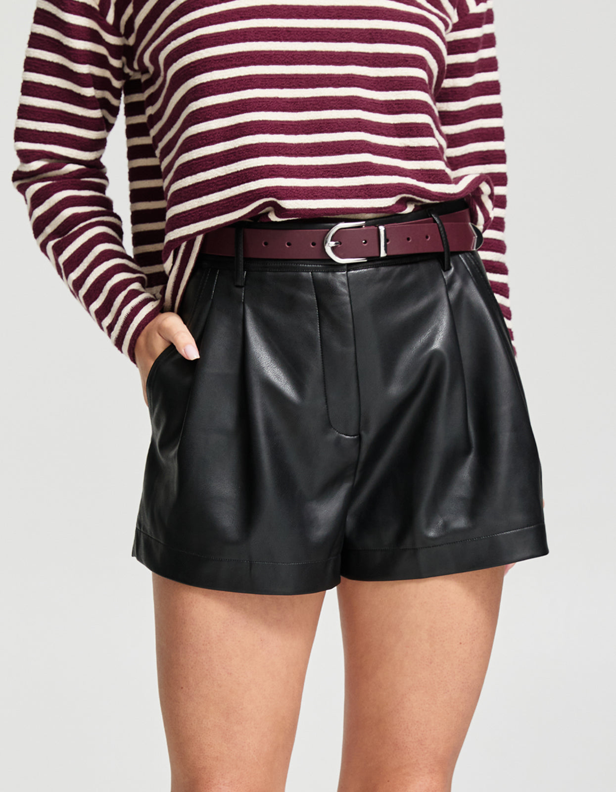 Boston Faux Leather Short - Black