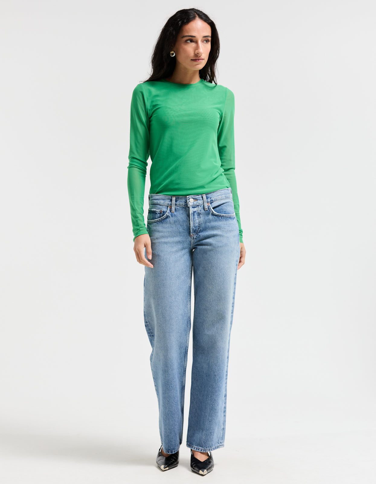 Bowery Mesh Top - Pop Green