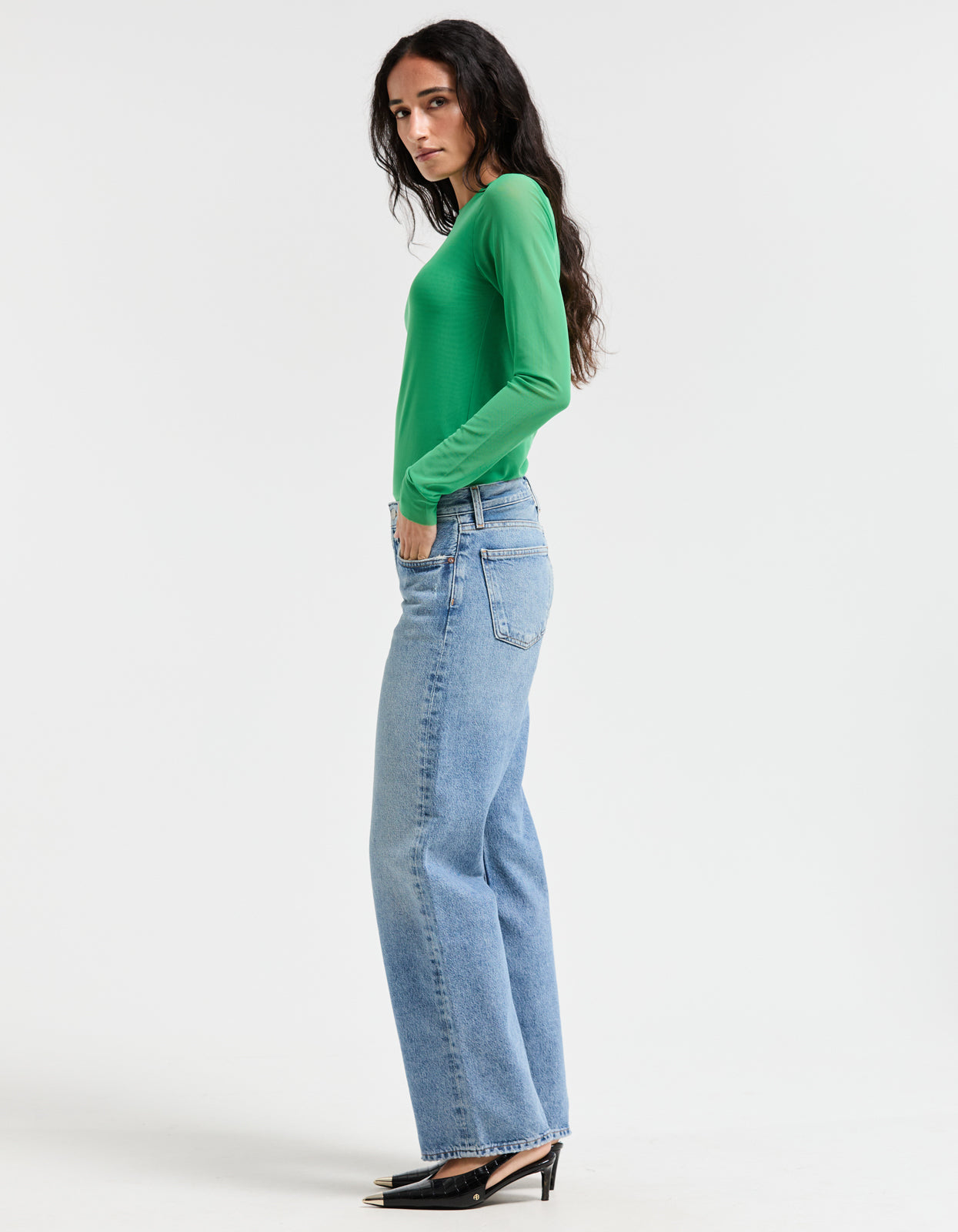 Bowery Mesh Top - Pop Green