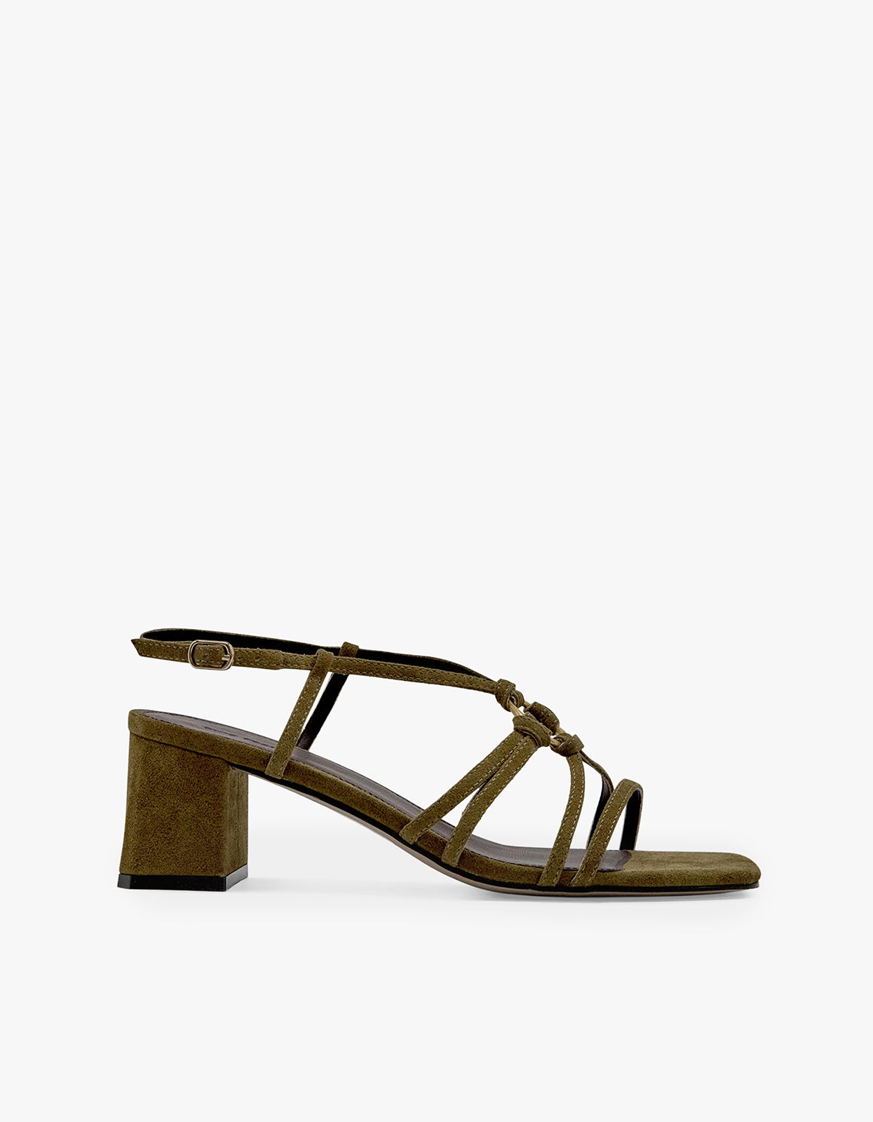 Piper Mid Heel Sandal - Moss