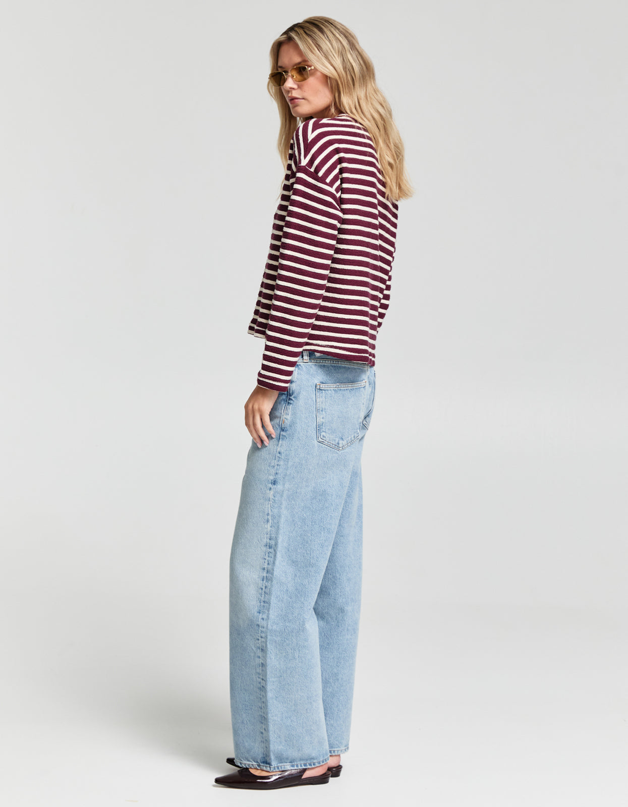 Bryant Top - Burgundy/White