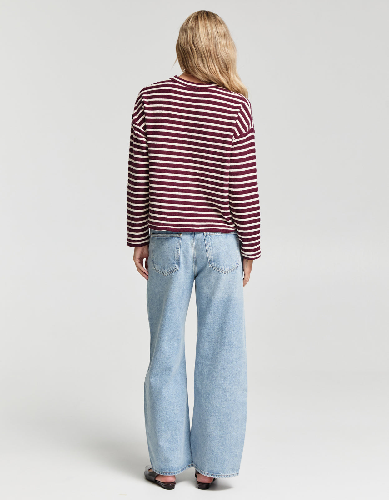 Bryant Top - Burgundy/White