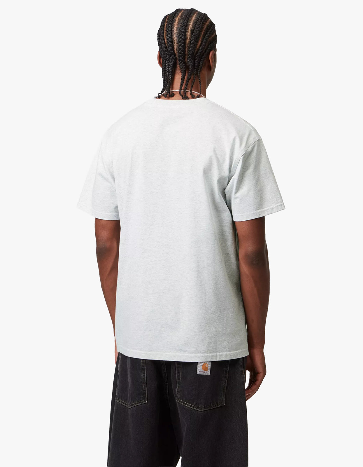 S/S American Script T Shirt - Ash Heather