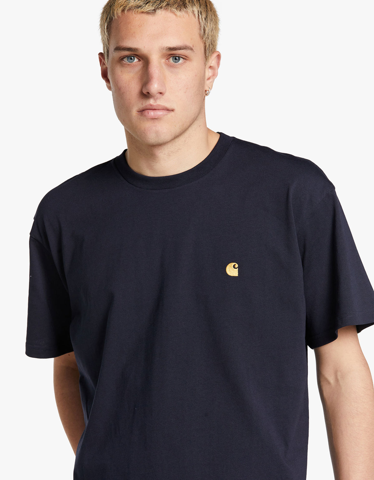 Superette | S/S Chase T-Shirt - Dark Navy/Gold