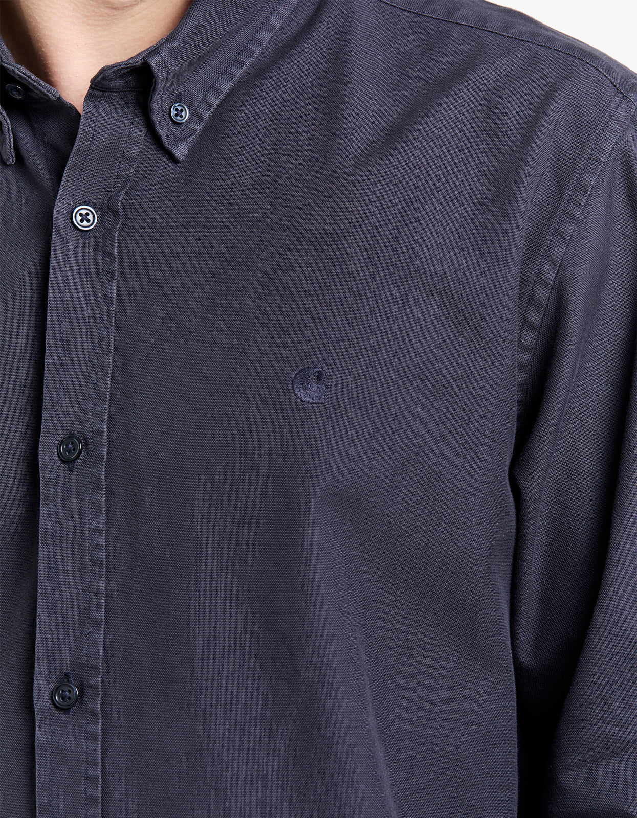 L/S Bolton Shirt - Dark Navy Garment Dyed