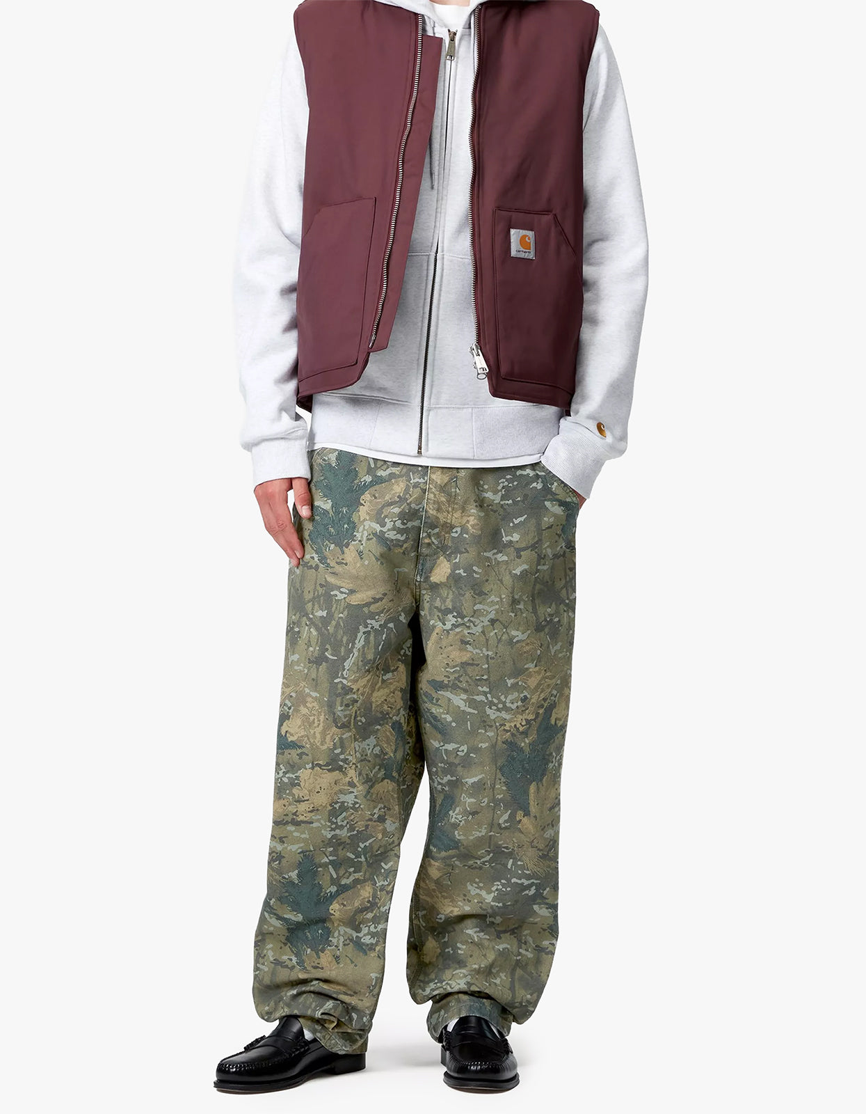 Single Knee Pant - Camo Combi, Greenstone Washed