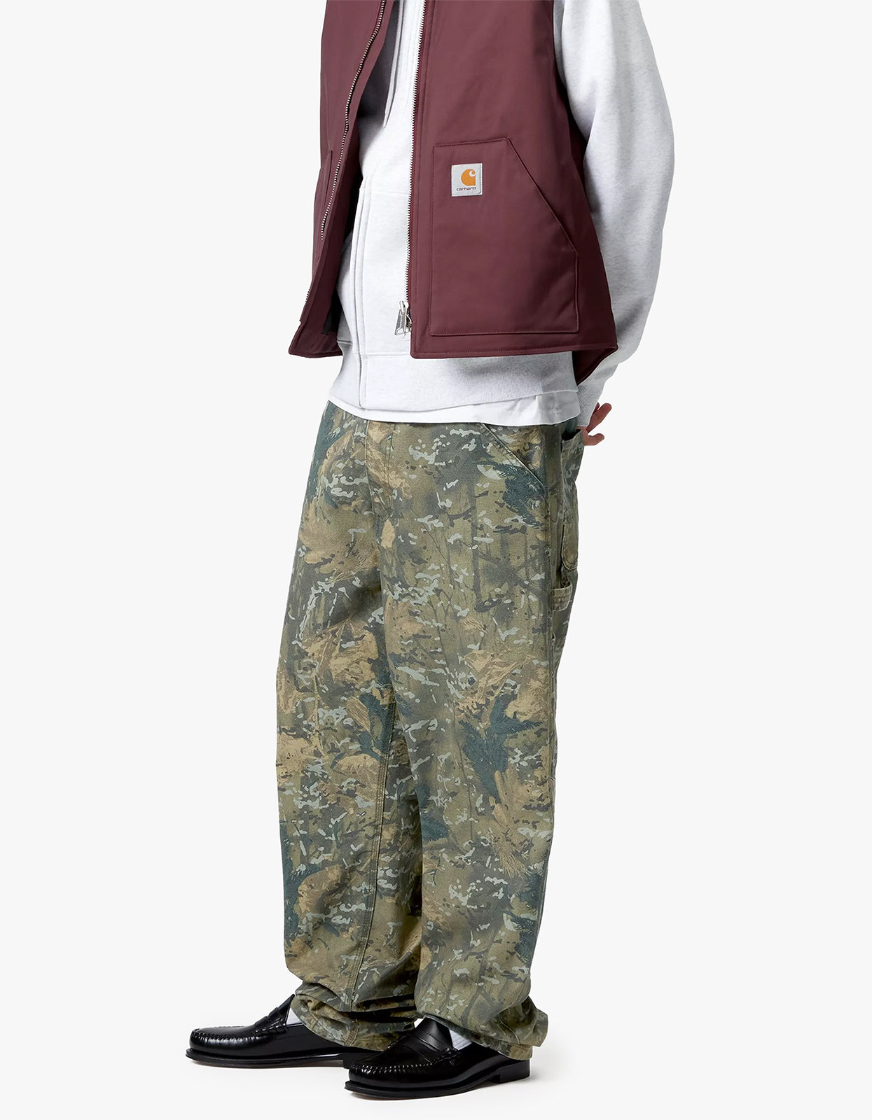 Single Knee Pant - Camo Combi, Greenstone Washed