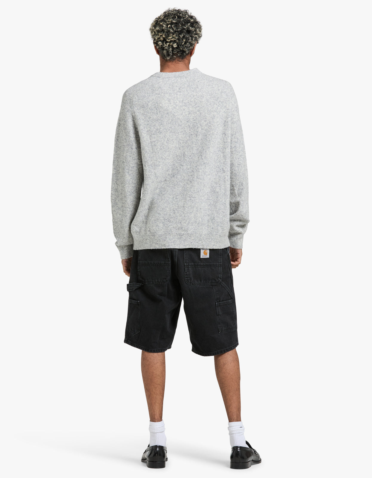 Single Knee Short - Black Stone Washed