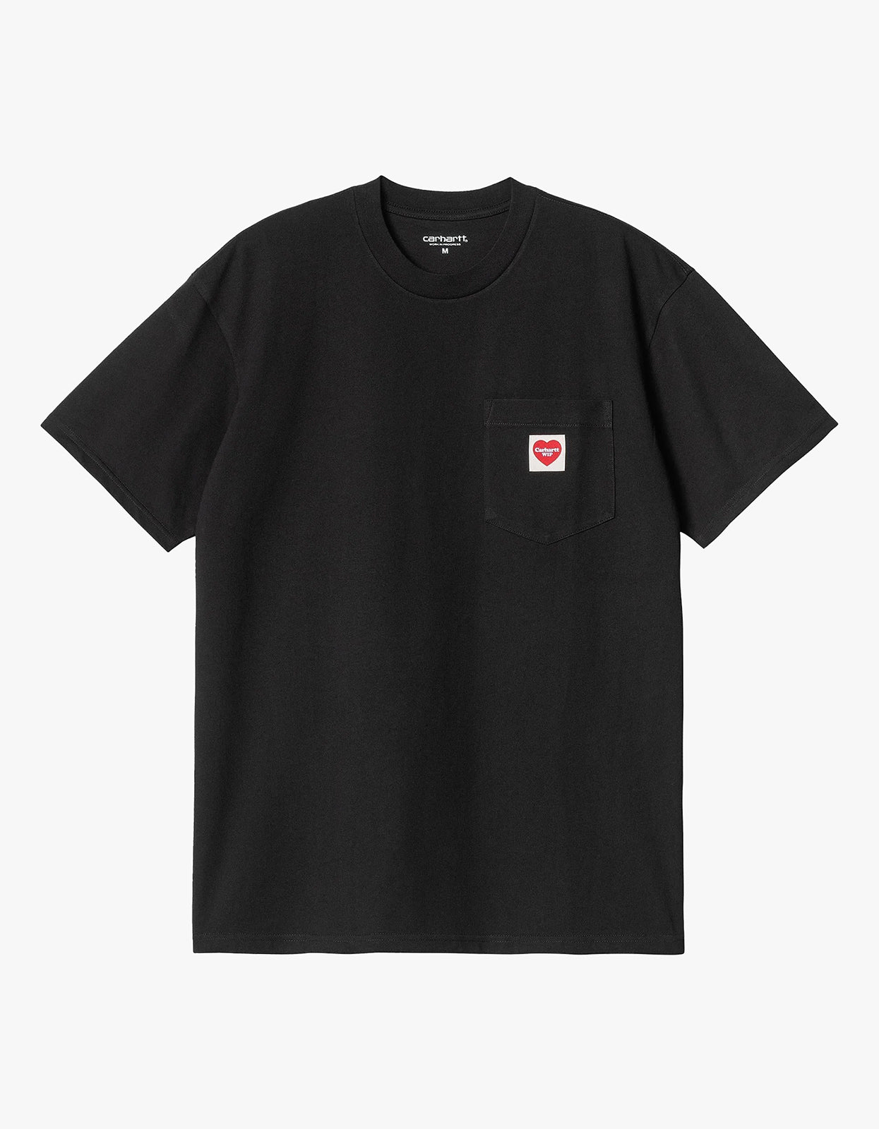 S/S Pocket Heart T Shirt - Black/Red