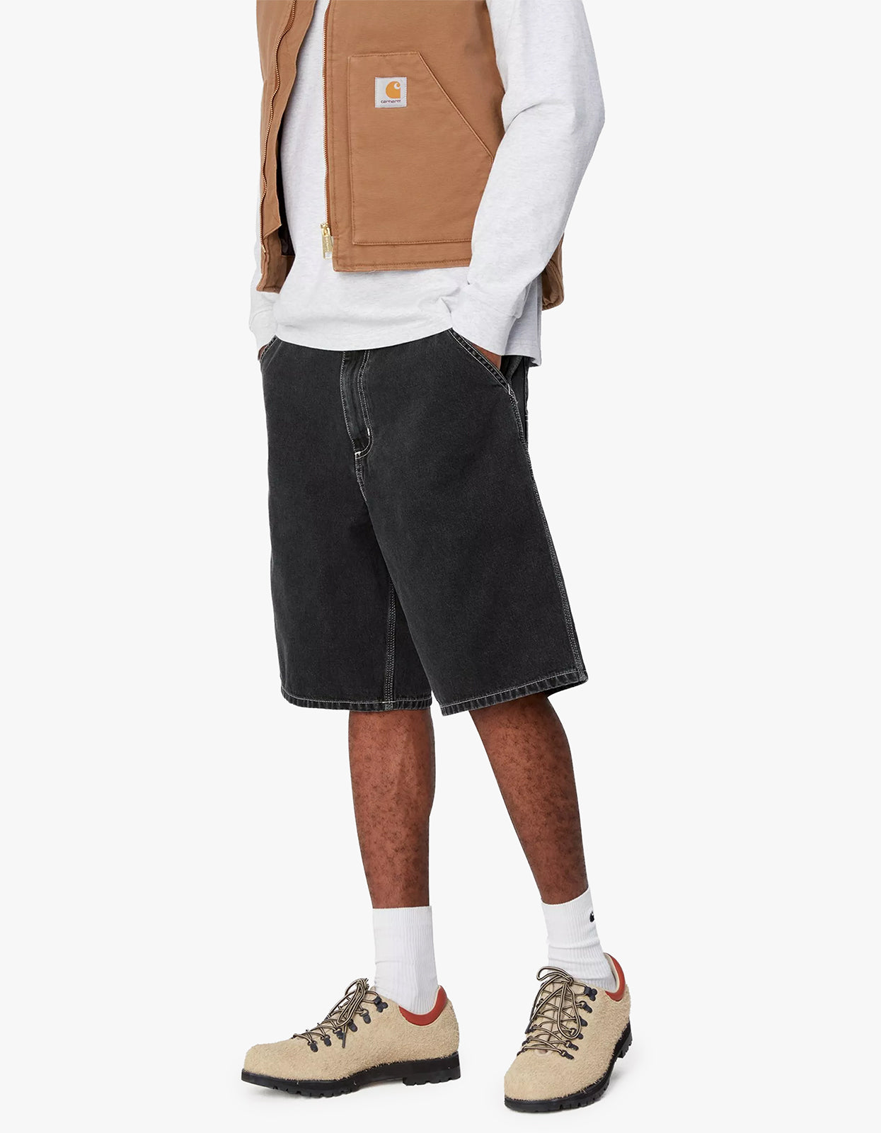 Simple Short - Black Heavy Stone Wash