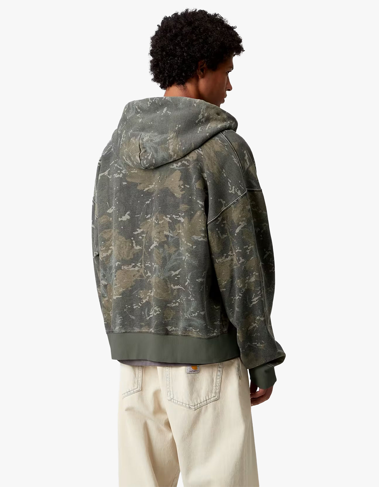 Hooded Benton Sweat Jacket - Camo Combi, Green Garment Dyed