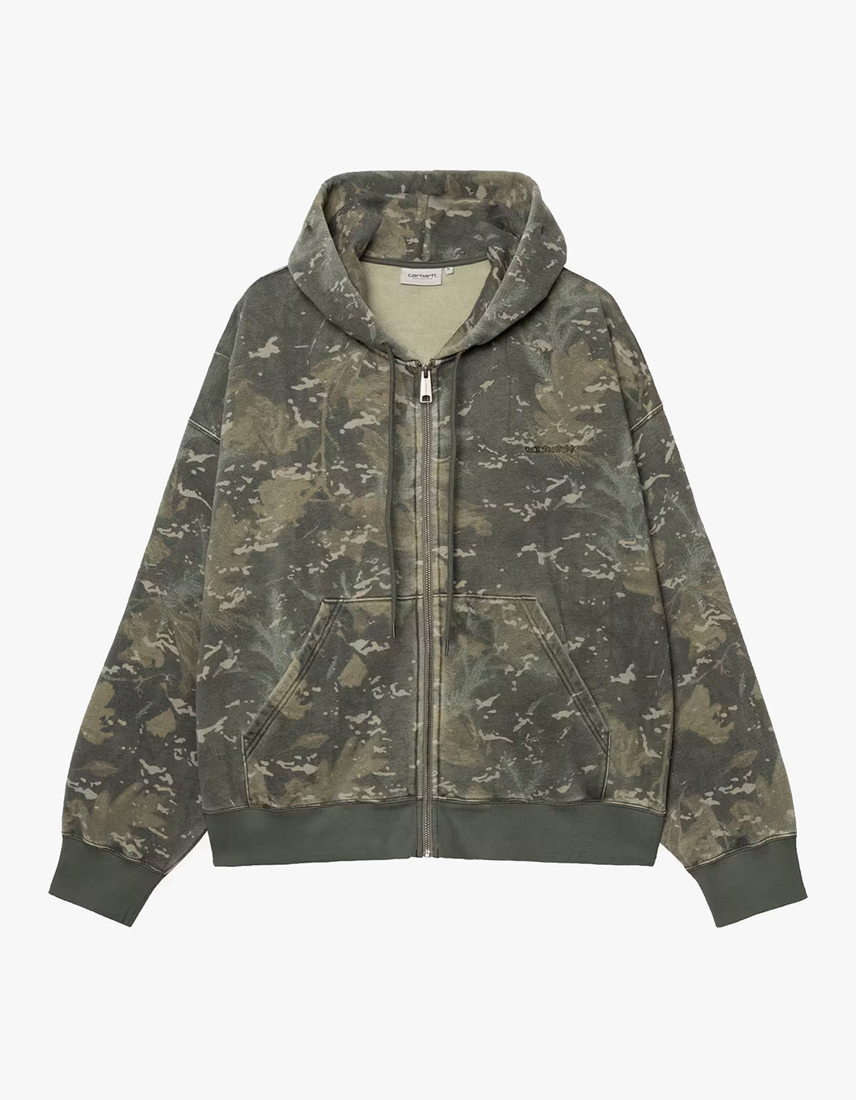 Hooded Benton Sweat Jacket - Camo Combi, Green Garment Dyed