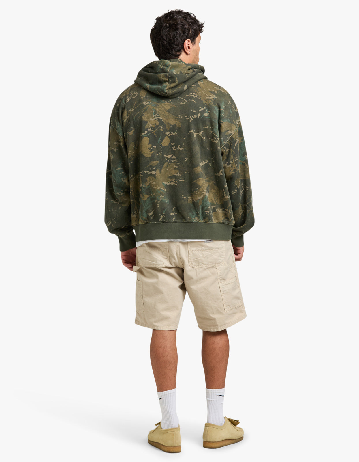 Hooded Benton Sweat Jacket - Camo Combi, Green Garment Dyed