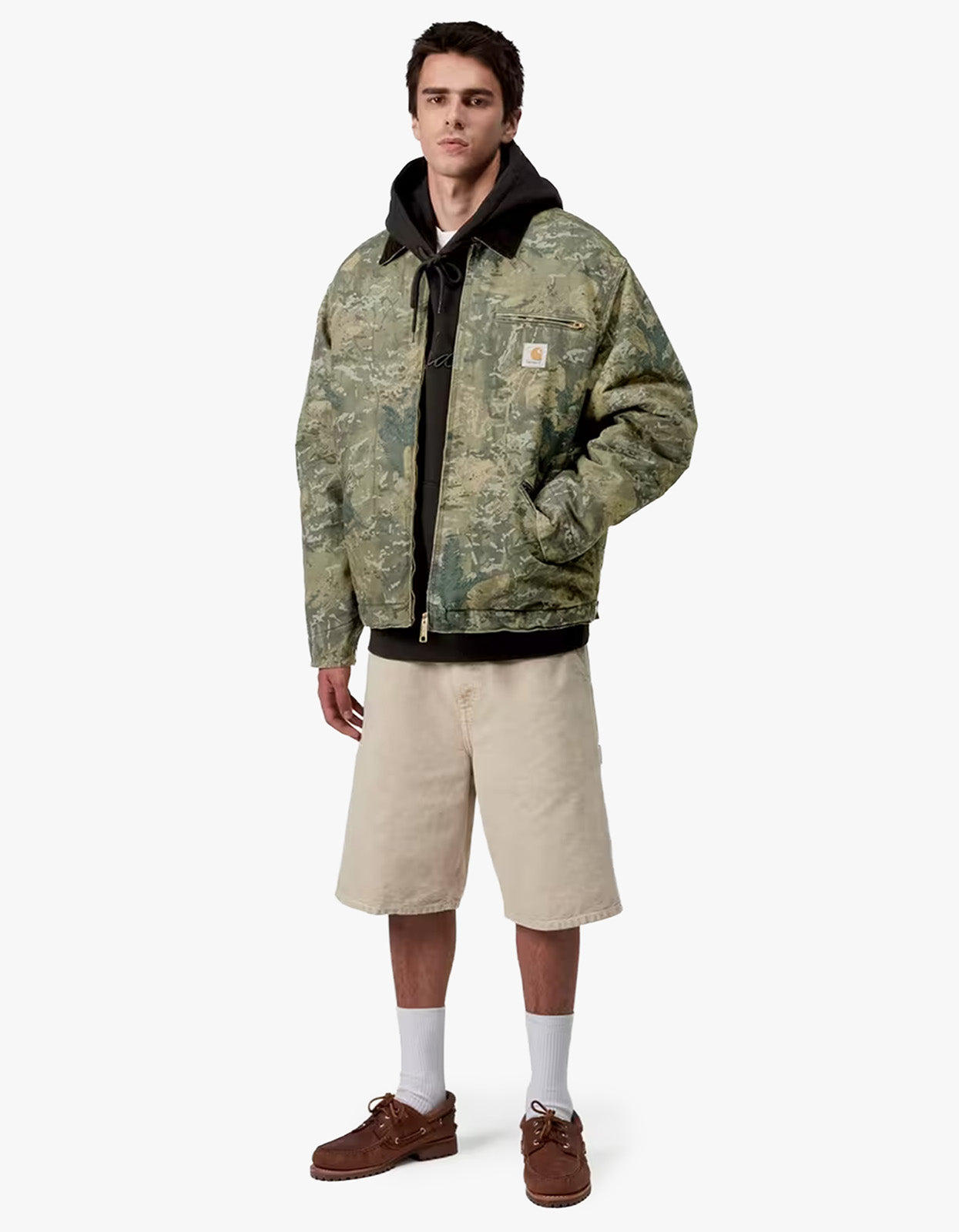 OG Detroit Jacket - Camo Combi, Green/Black Stone Washed