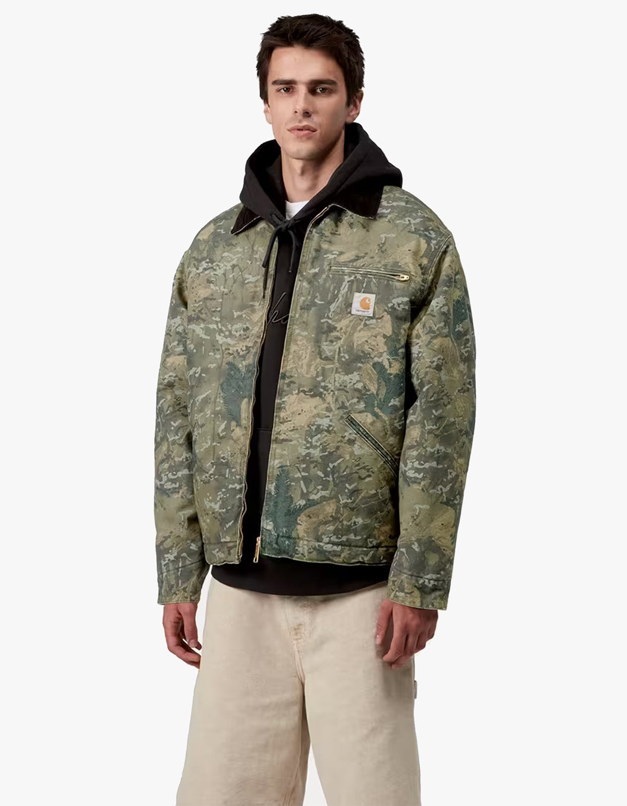 OG Detroit Jacket - Camo Combi, Green/Black Stone Washed