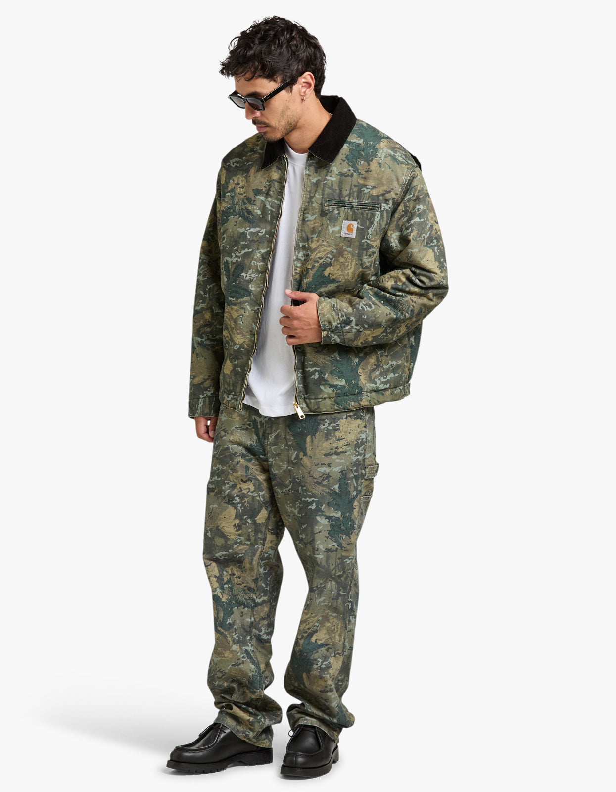 OG Detroit Jacket - Camo Combi, Green/Black Stone Washed