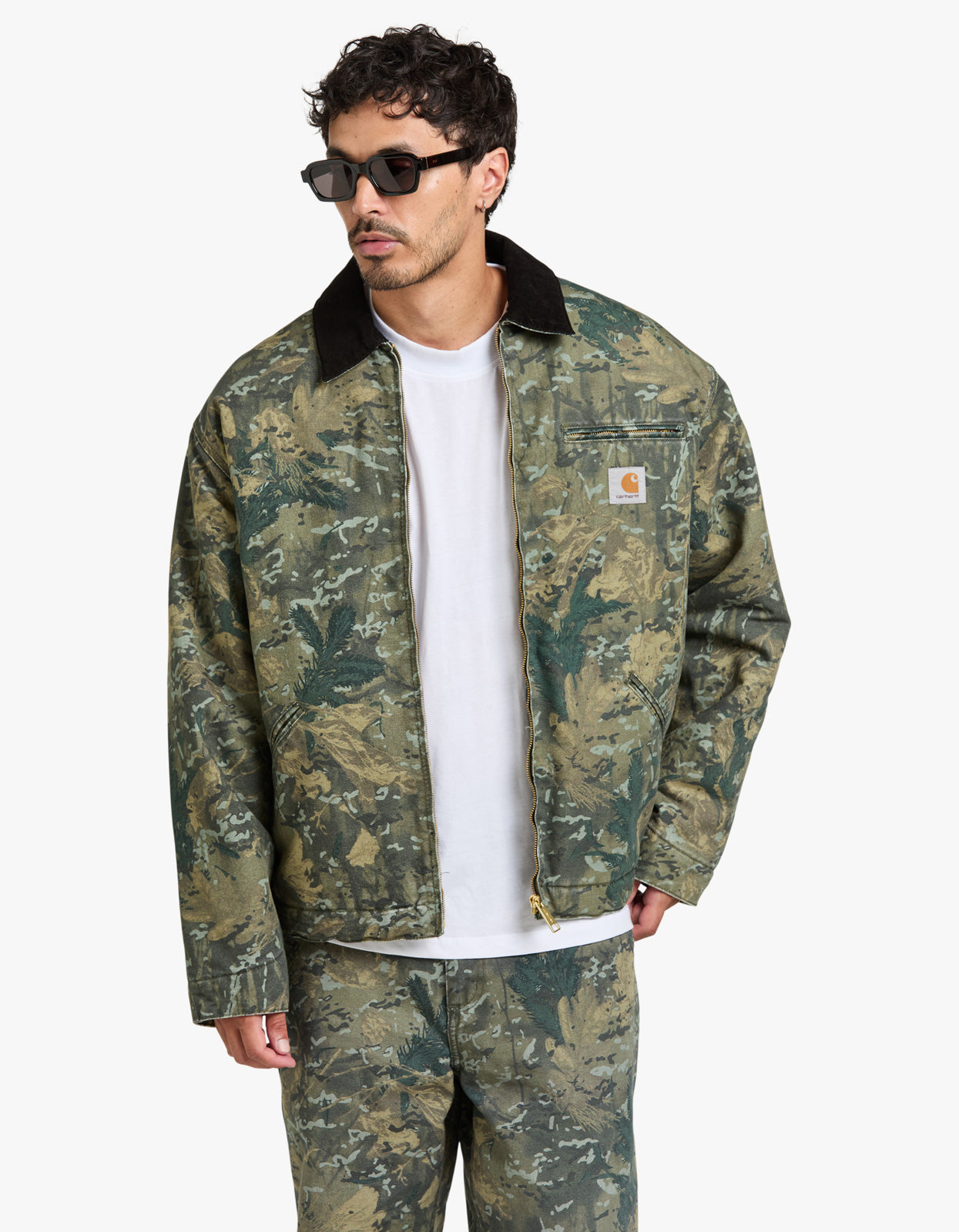OG Detroit Jacket - Camo Combi, Green/Black Stone Washed