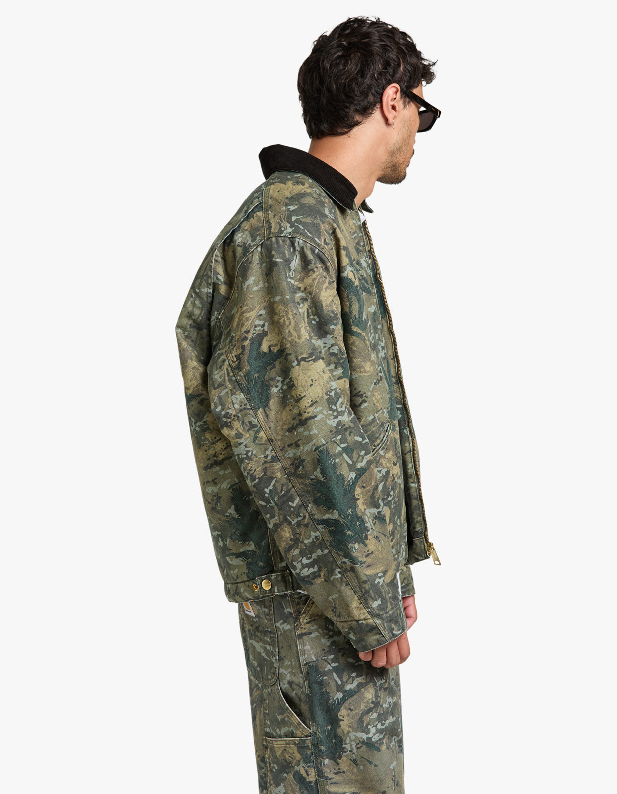OG Detroit Jacket - Camo Combi, Green/Black Stone Washed