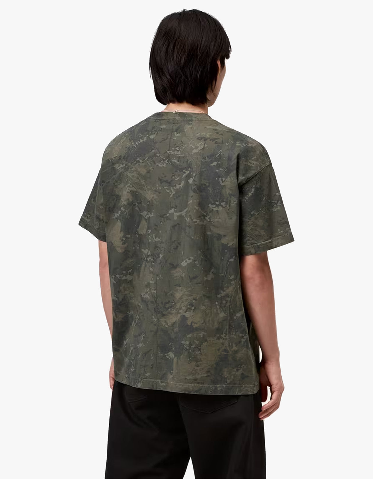 S/S Camo Combi T Shirt - Camo Combi, Green/Olive Garment Dyed