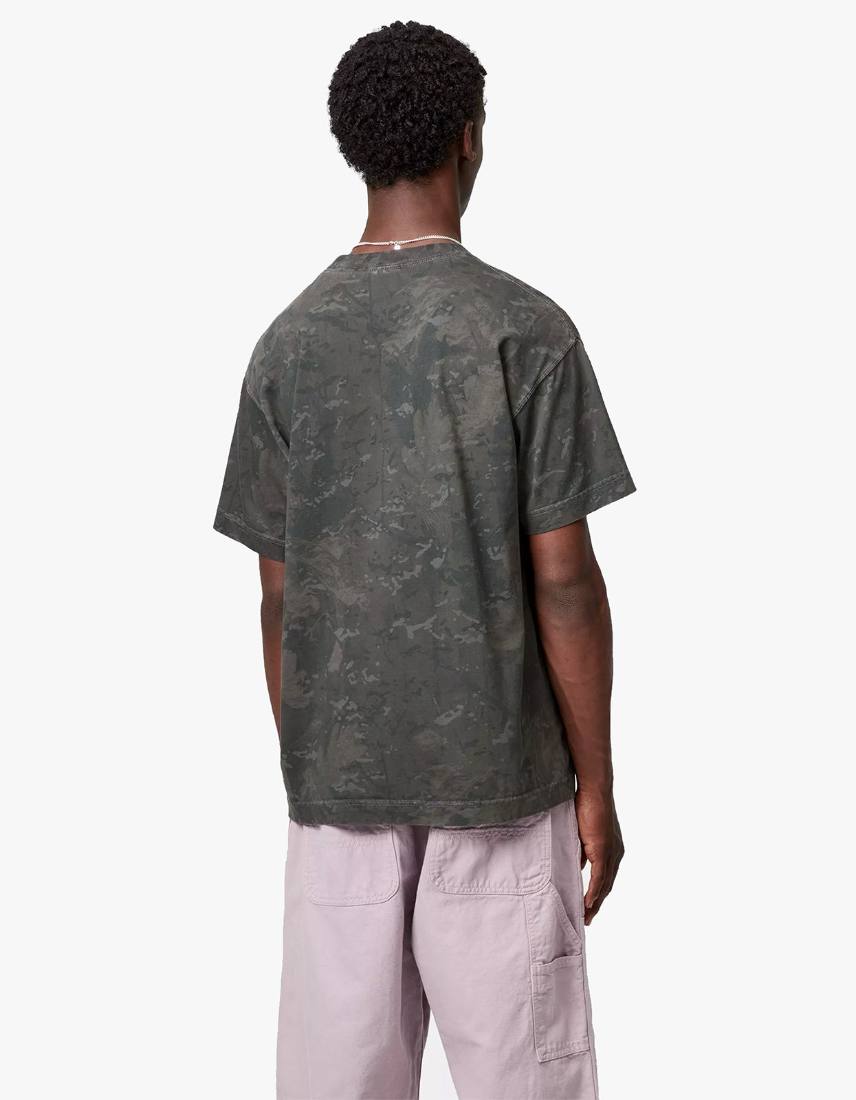 S/S Camo Combi T Shirt - Camo Combi, Green/Graphite Garment Dyed