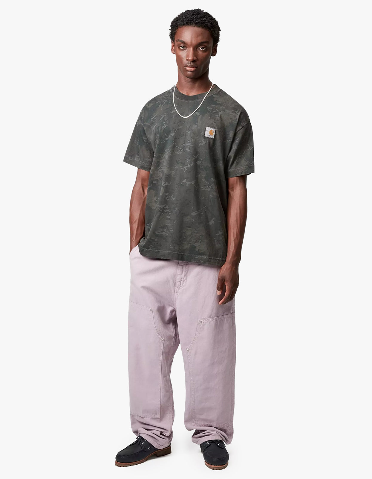 S/S Camo Combi T Shirt - Camo Combi, Green/Graphite Garment Dyed