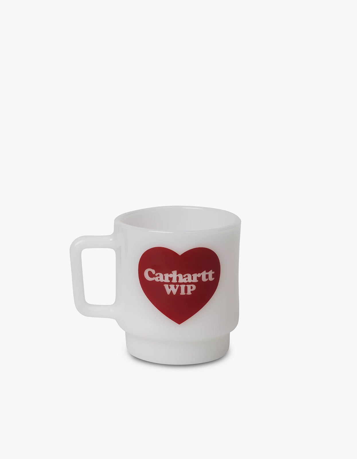 Heart Glass Mug - White