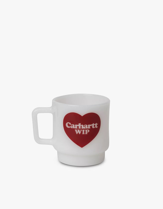 Heart Glass Mug - White