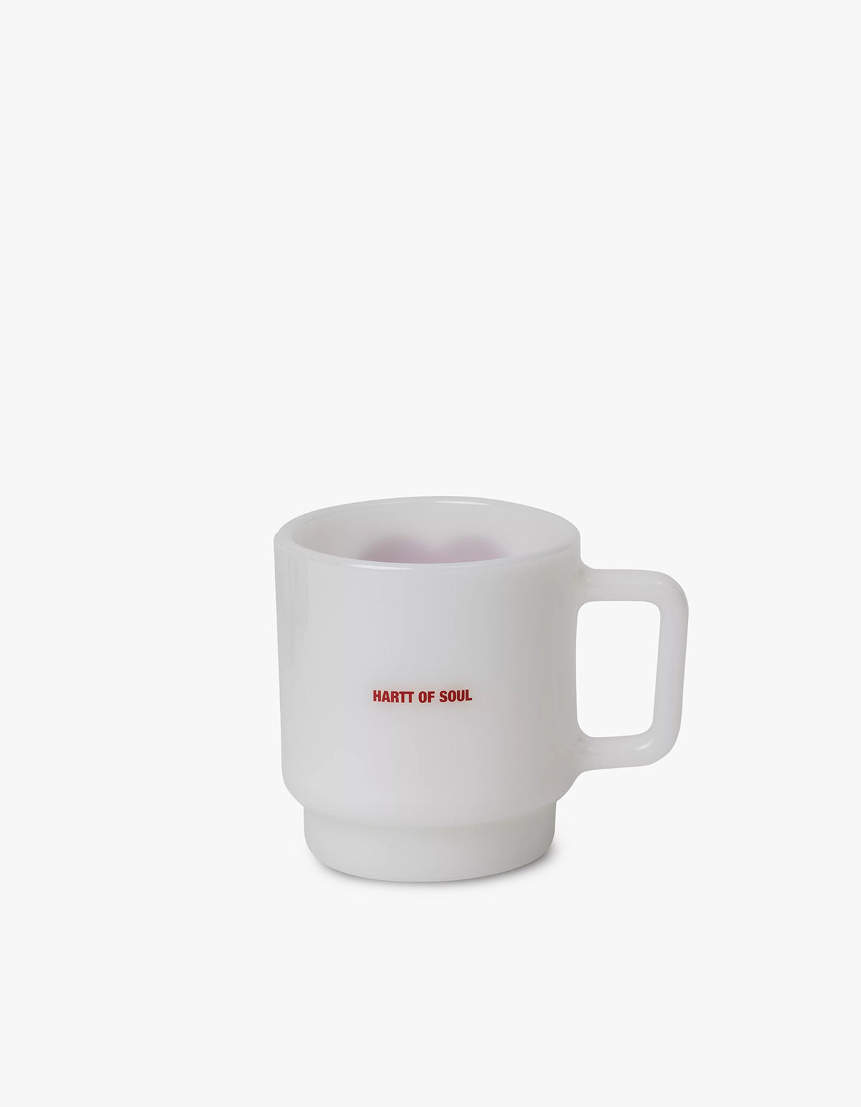 Heart Glass Mug - White