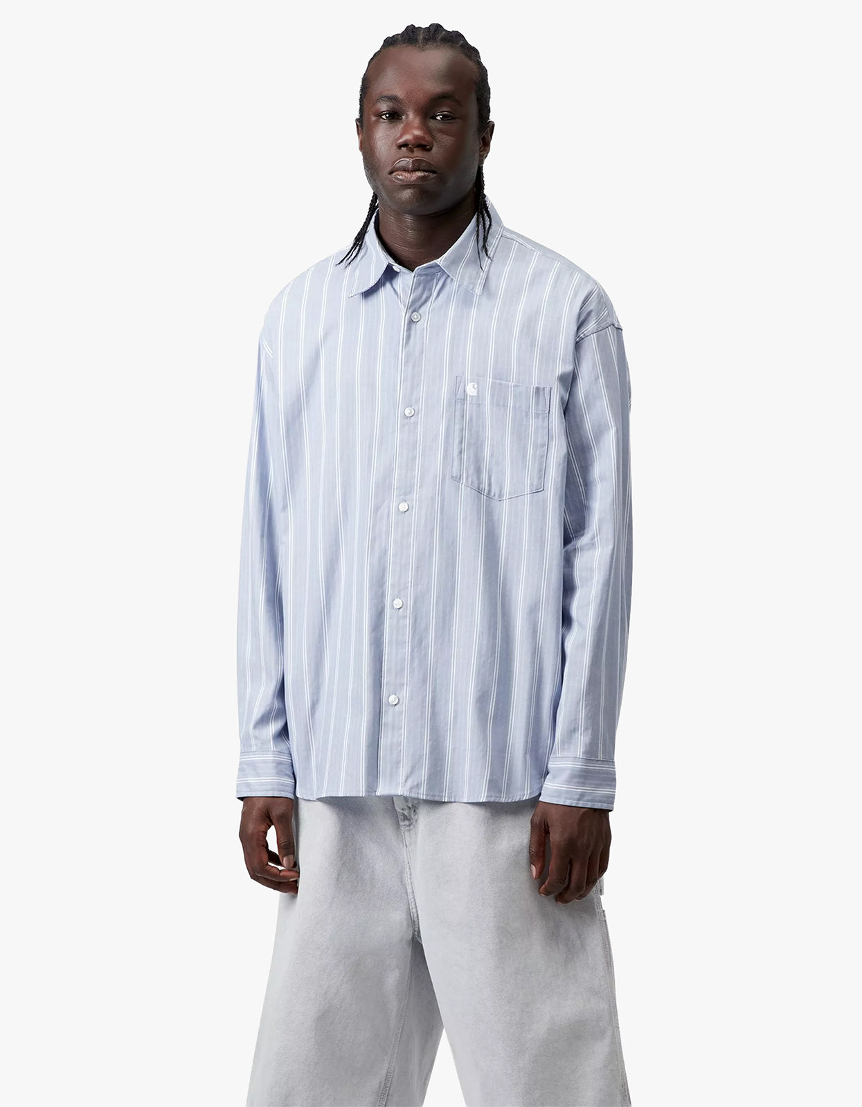 L/S Beale Shirt - Beale Stripe, Gentle Blue/White