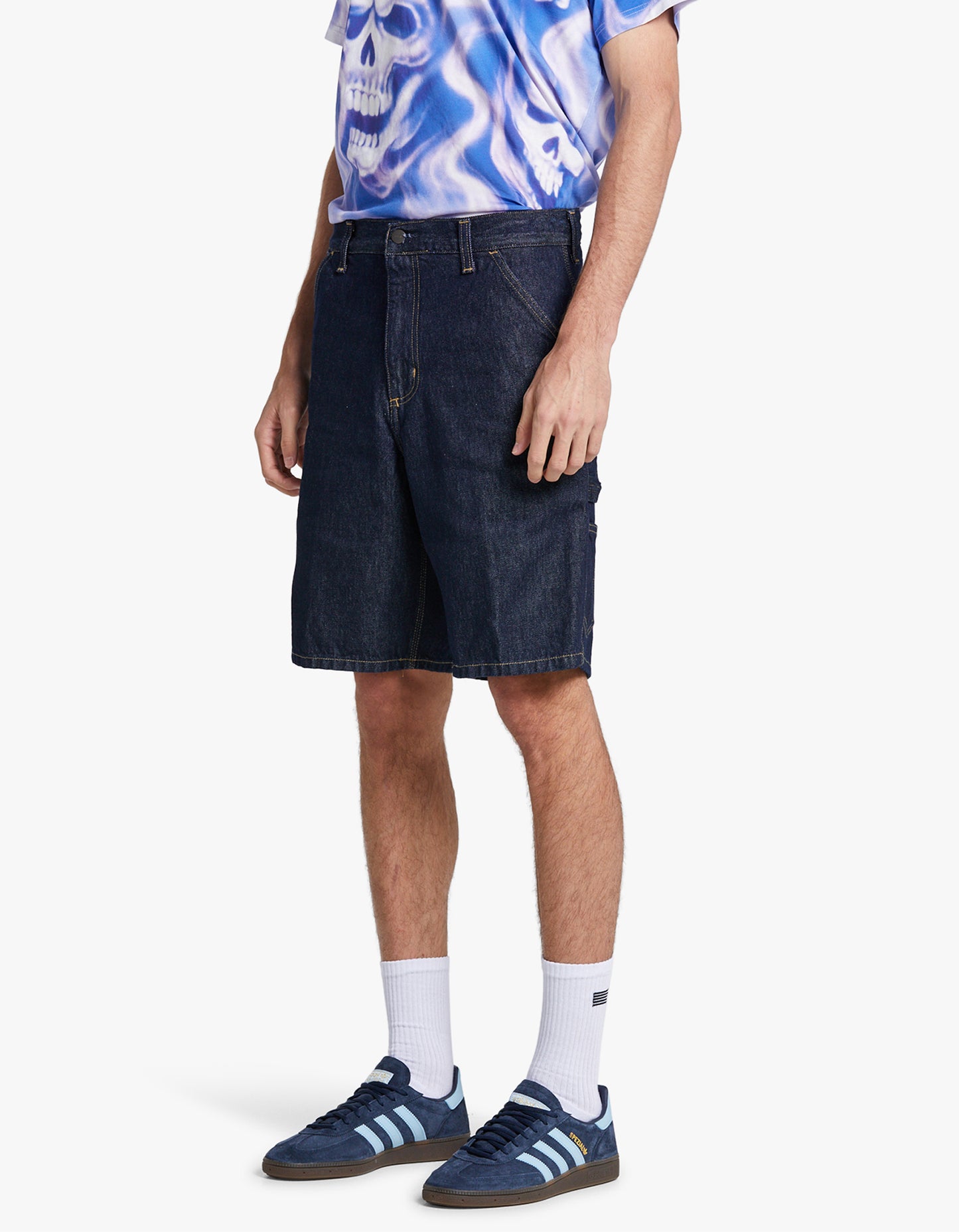 Single Knee Short - Blue Rinsed