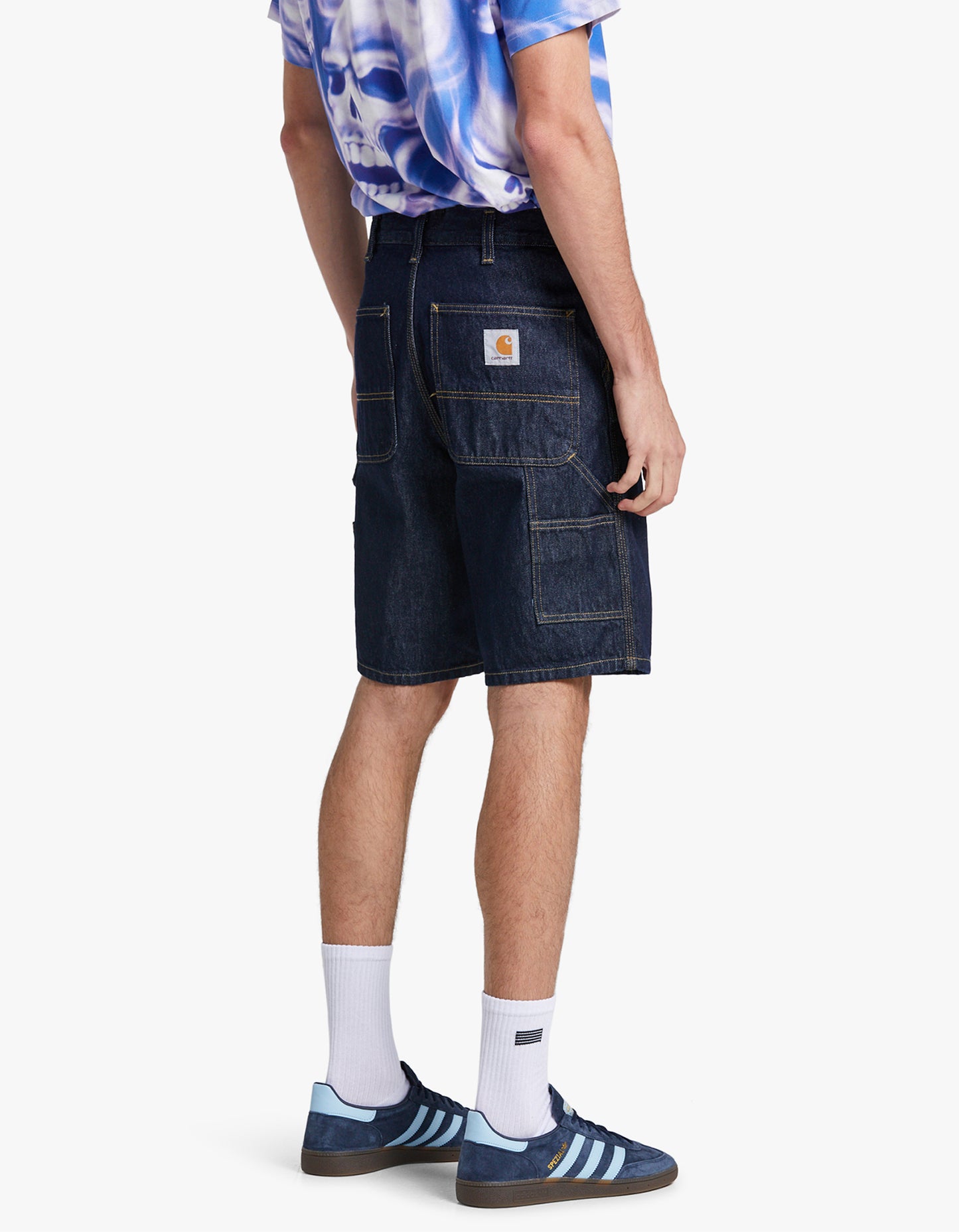Single Knee Short - Blue Rinsed