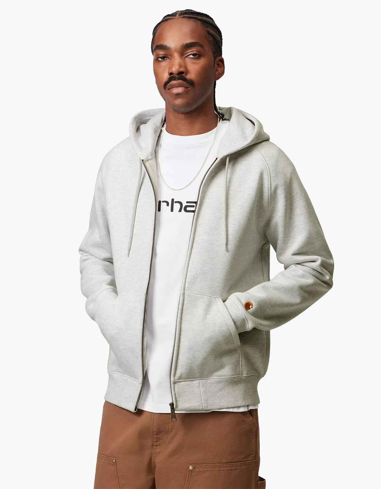 Hooded Chase Jacket - Ash Heather/Gold