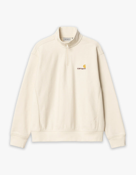 Half Zip American Script Sweat - Natural