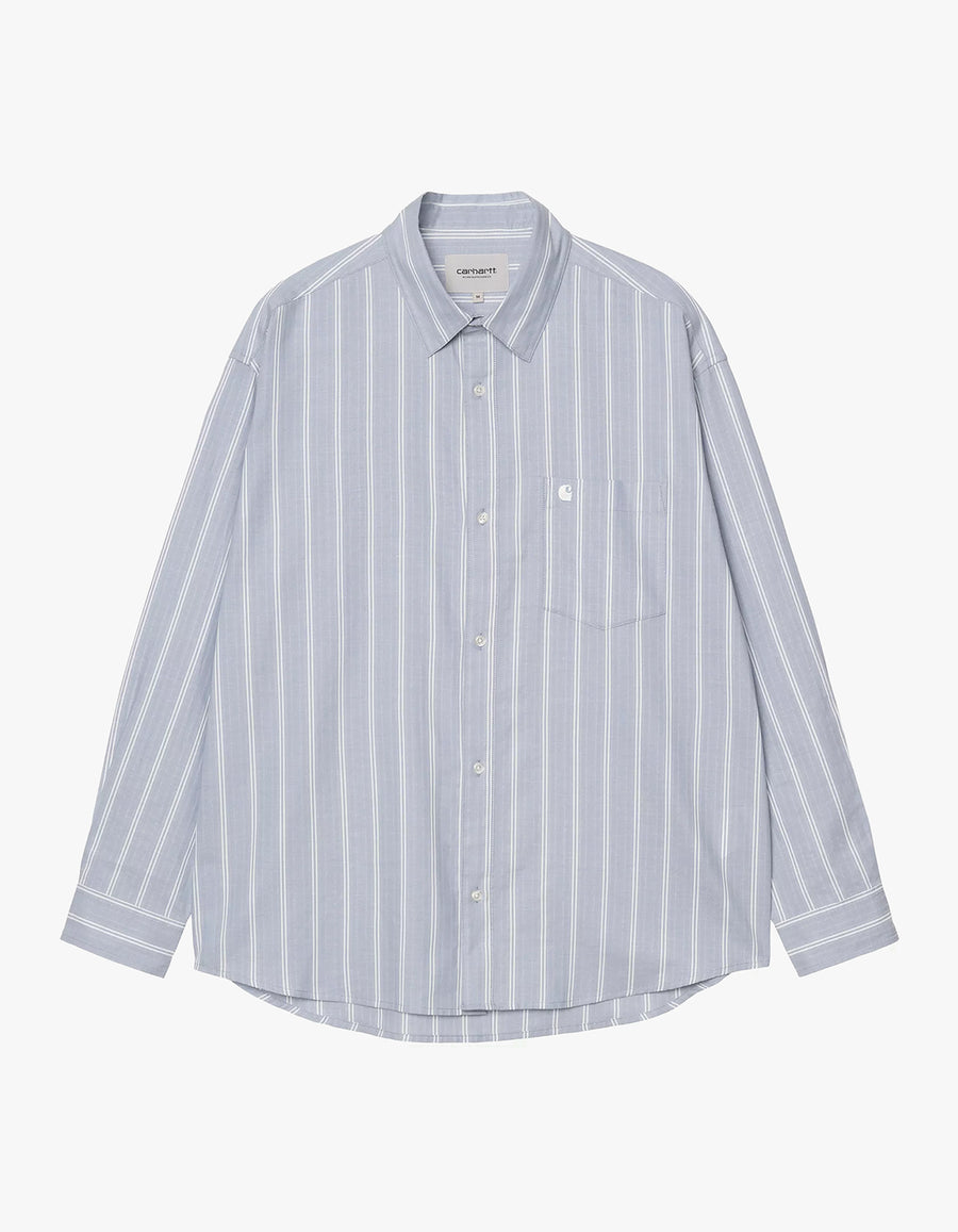 L/S Beale Shirt - Beale Stripe, Gentle Blue/White