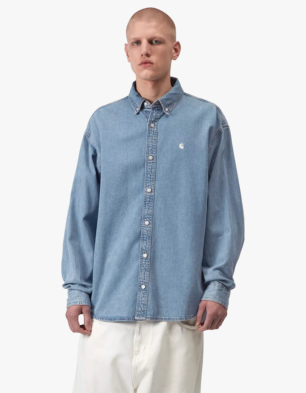 L/S Lucas Shirt - Blue Bleached