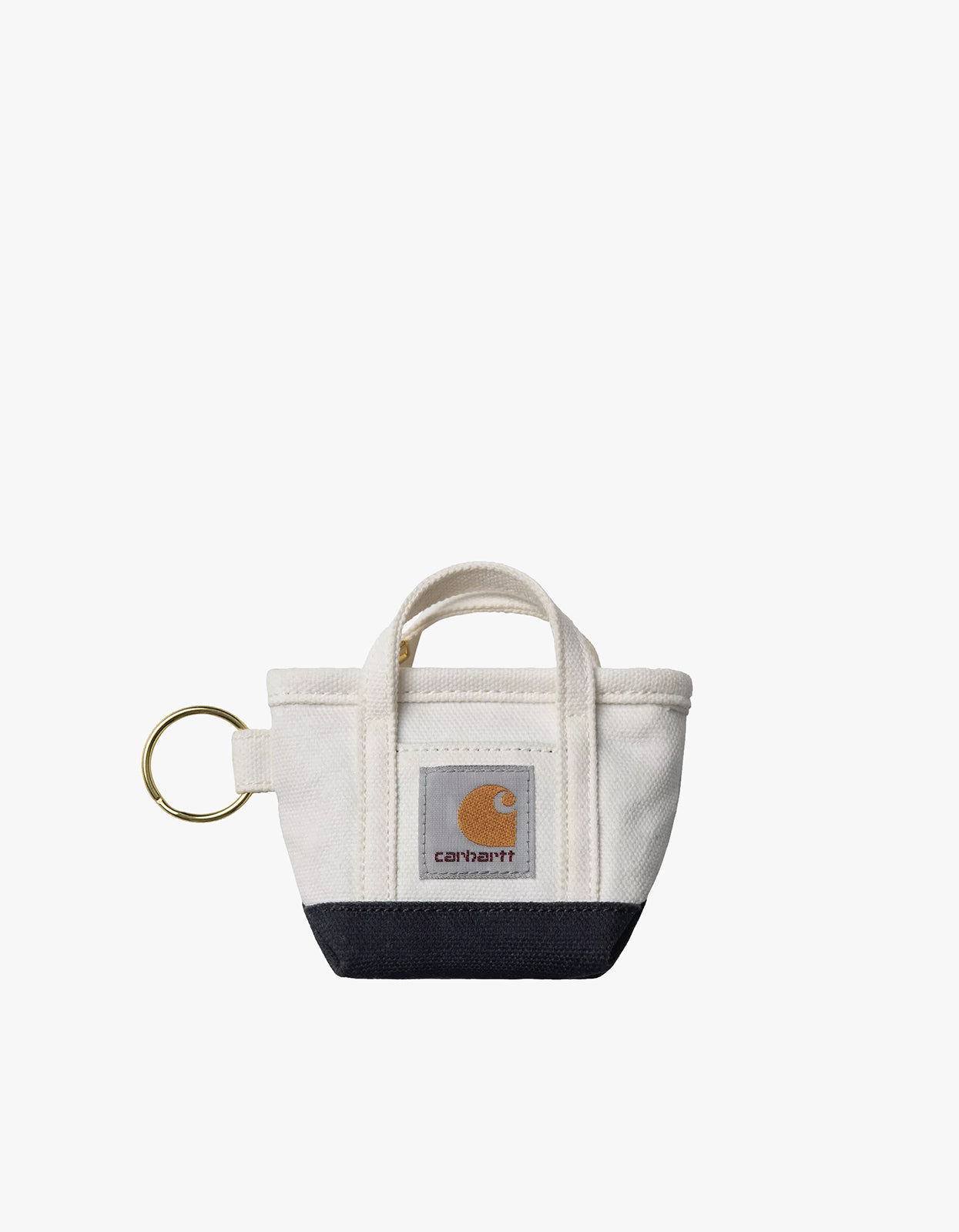 Mini Tote Bag Keychain - Natural/Blue