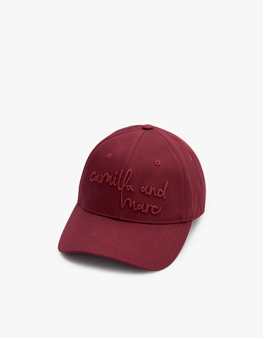 Maren Embroidered Cap - Burgundy