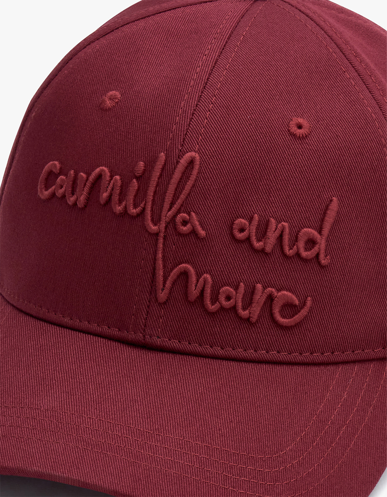 Maren Embroidered Cap - Burgundy