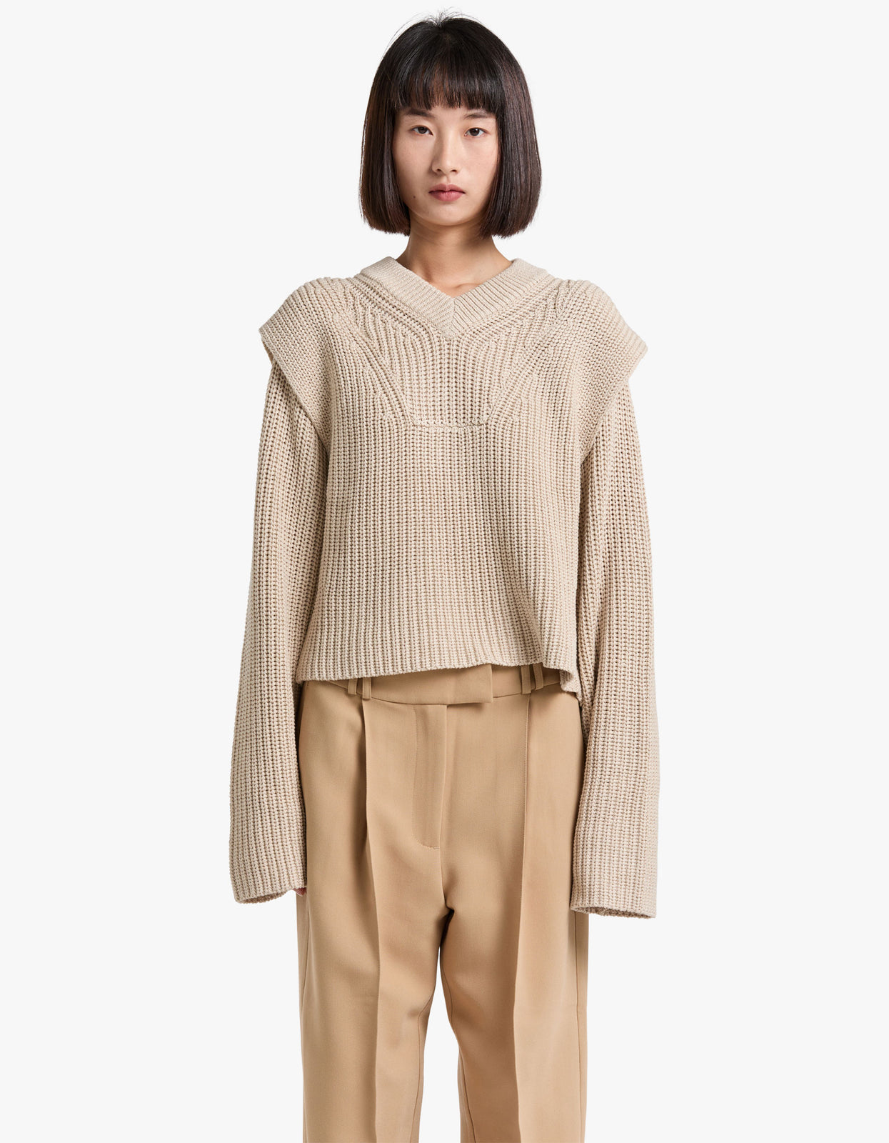 Superette | Evron V Neck Jumper - Cream