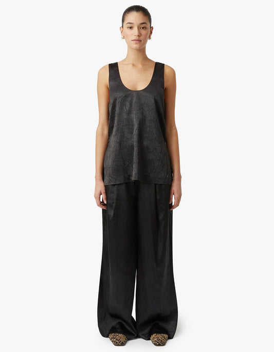 Allire Satin Top - Black