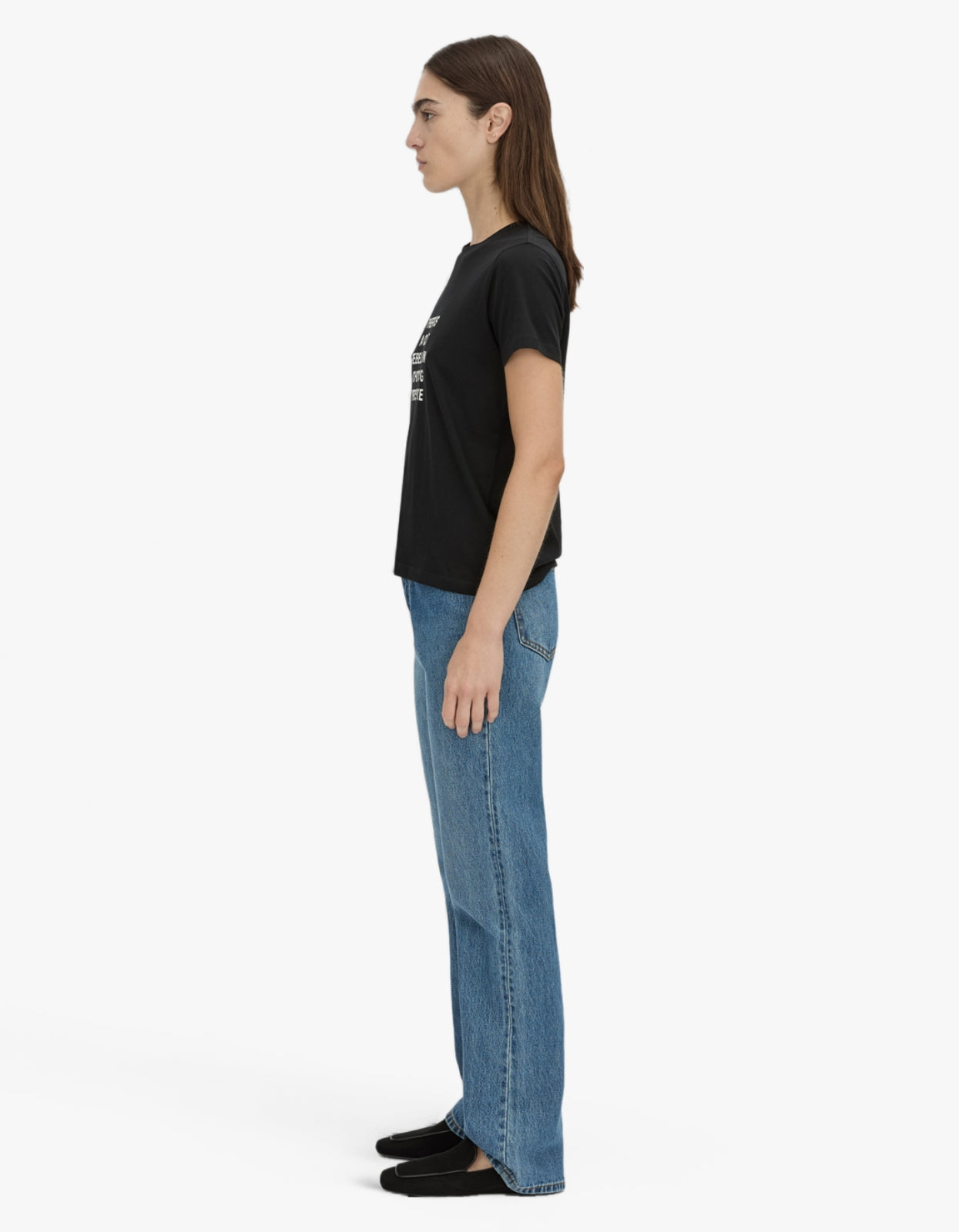Lucinda Fitted Tee - Black/Soft White