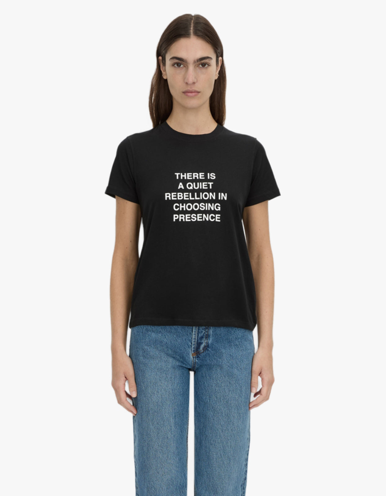 Lucinda Fitted Tee - Black/Soft White