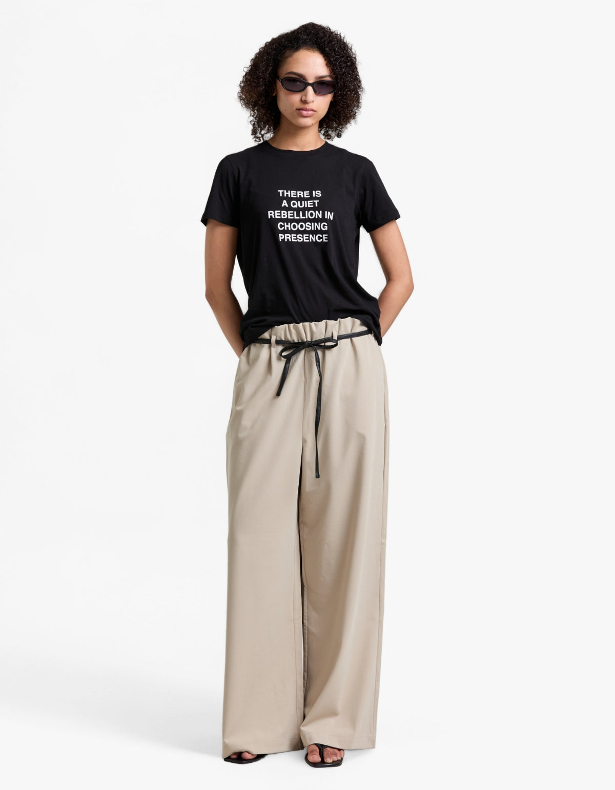 Lucinda Fitted Tee - Black/Soft White